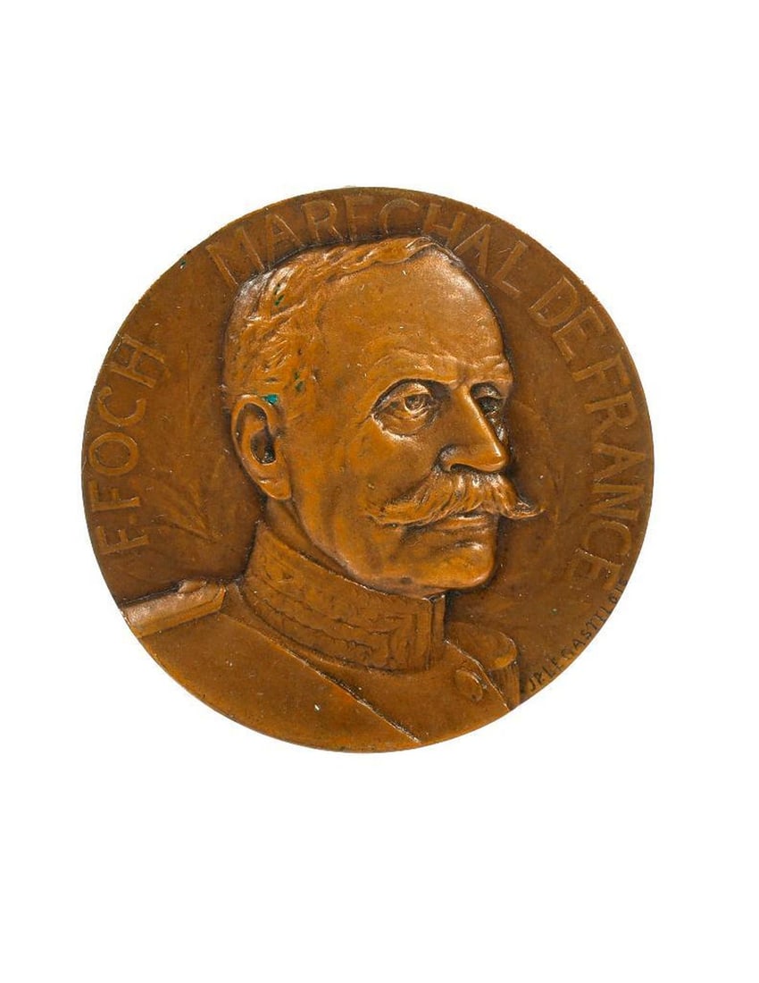 1918 Medallion, Foch Signing of Armistice, France. (1 of 2)
