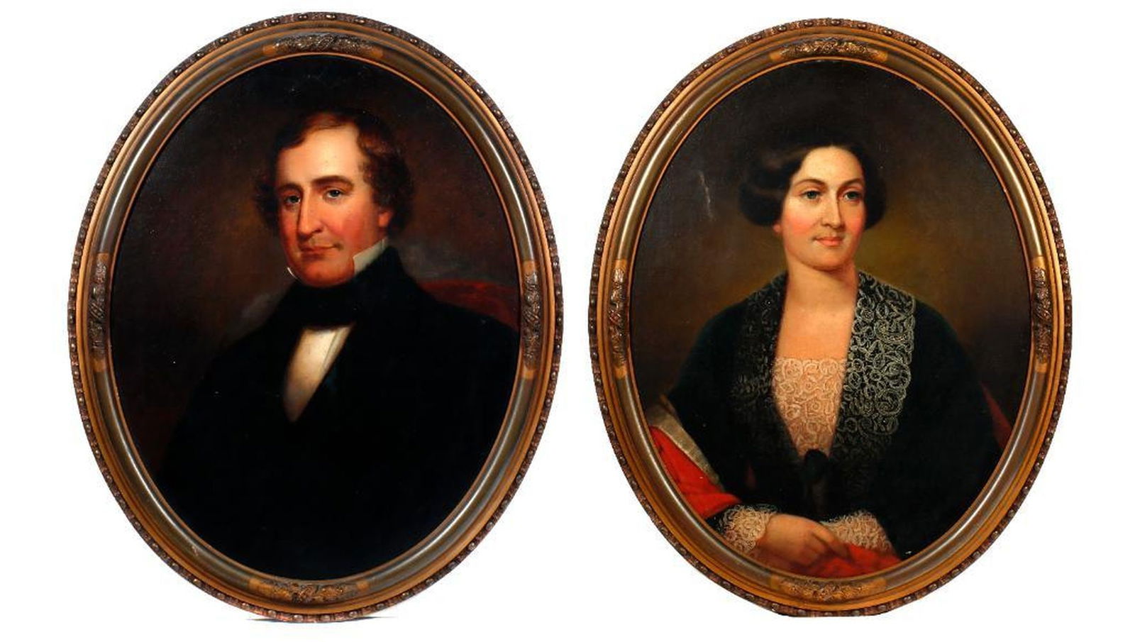 Pair of Oval Portraits, Mid-19th Century (1 of 5)