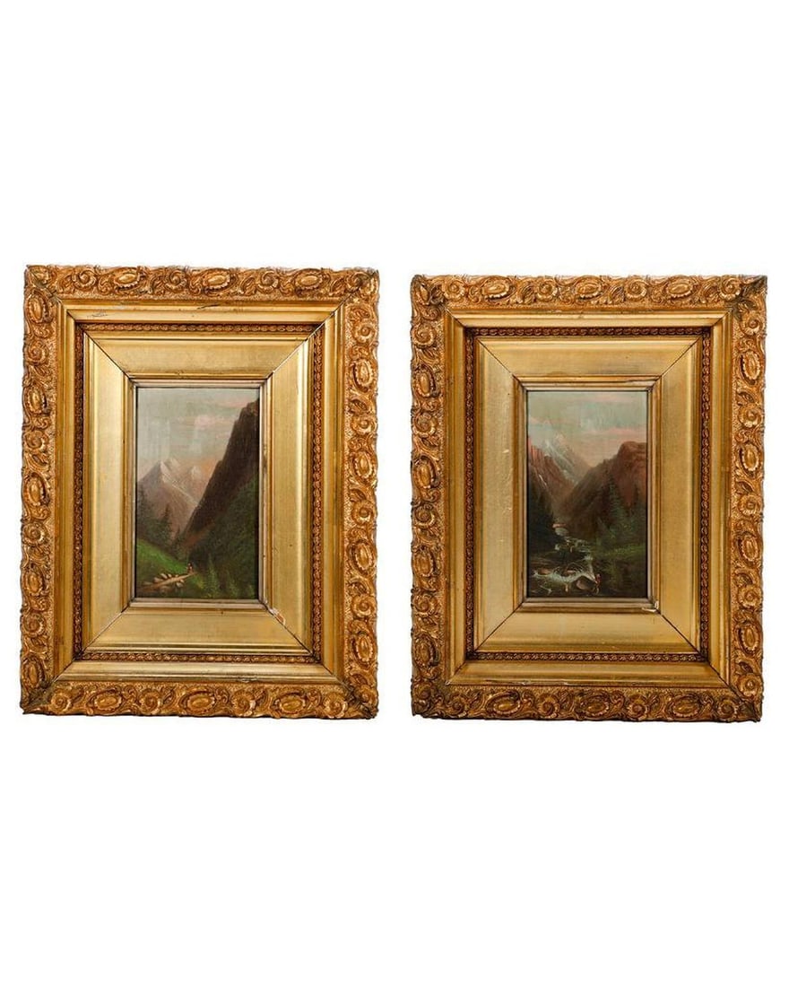 Pair of Mountain Landscapes, Late 19th/Early 20th Century (1 of 5)