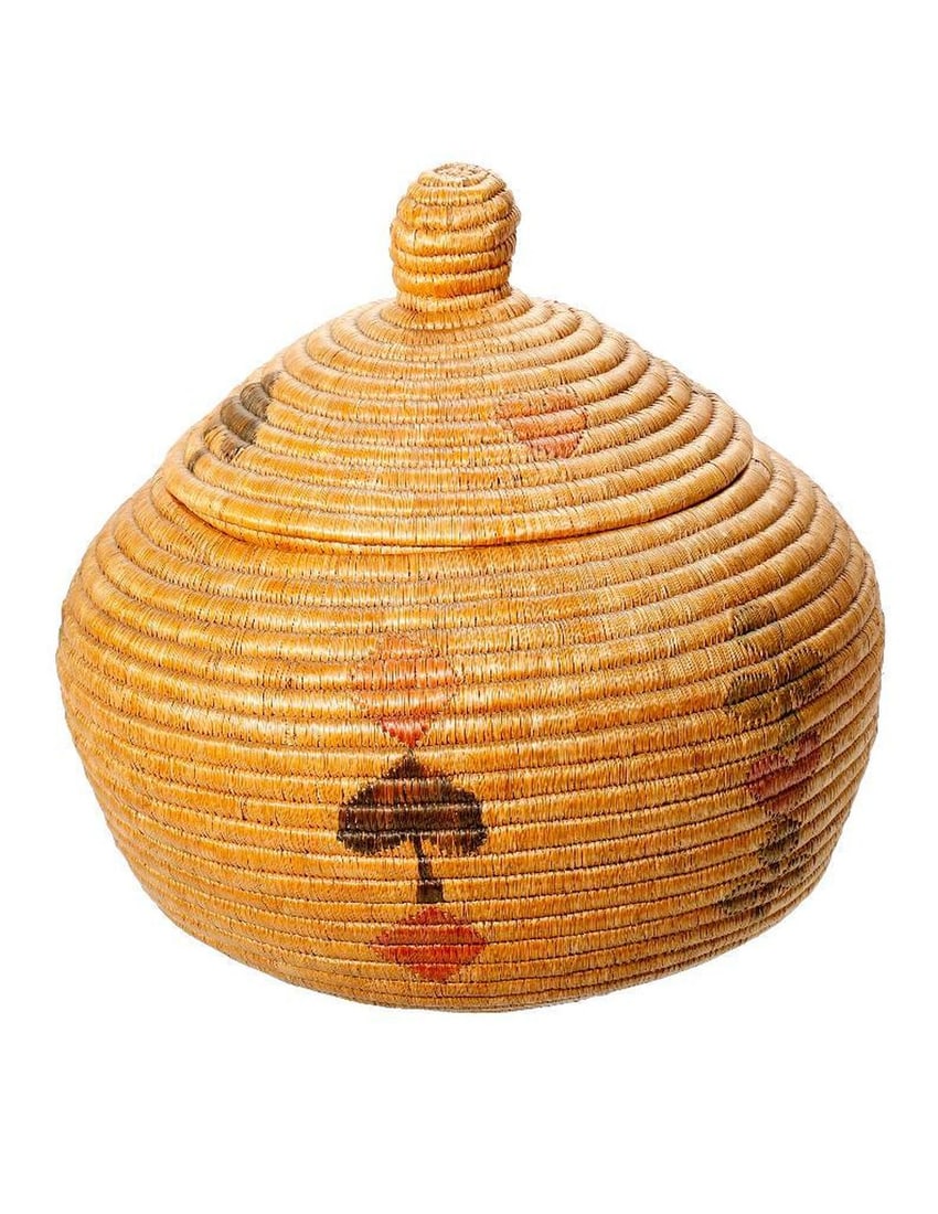 Inuit Polychrome Lidded Basket (1 of 4)