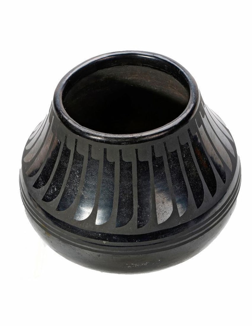 San Ildefonso Blackware Jar, Marie and Santana (1 of 2)