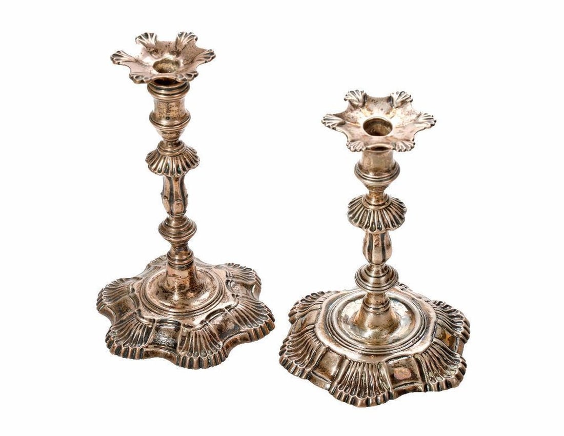 Two Georgian Silver Miniature Candlesticks (1 of 3)