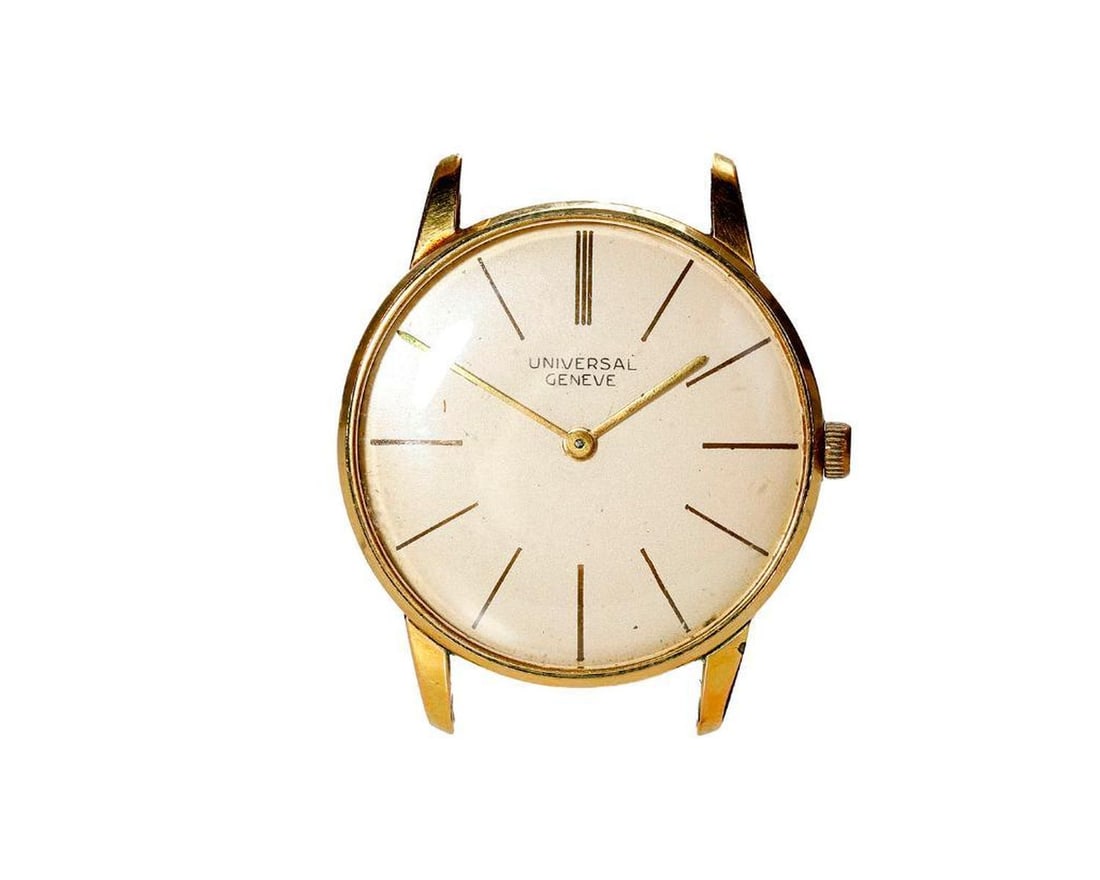 Vintage Universal Geneve Men's Watch: 1960s. NOTE: All watches are sold as is regardless of functionality. Please examine the provided photos to thoroughly evaluate each piece. This watch has been in storage since 2015; we suggest an over