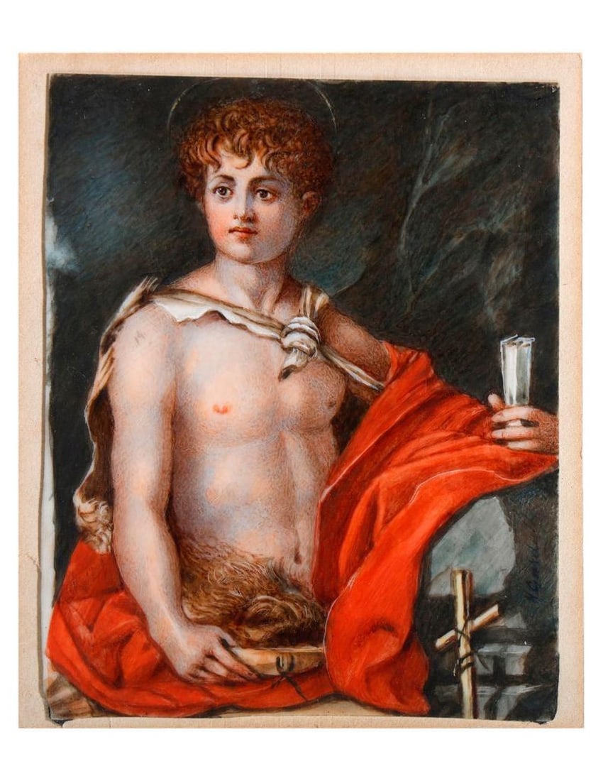 Painted Miniature of St. John the Baptist (1 of 1)