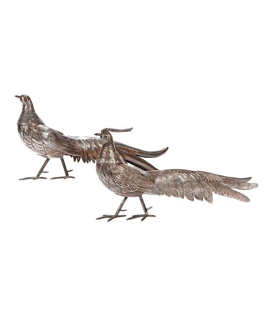 Two Sterling Pheasant Figures (1 of 4)