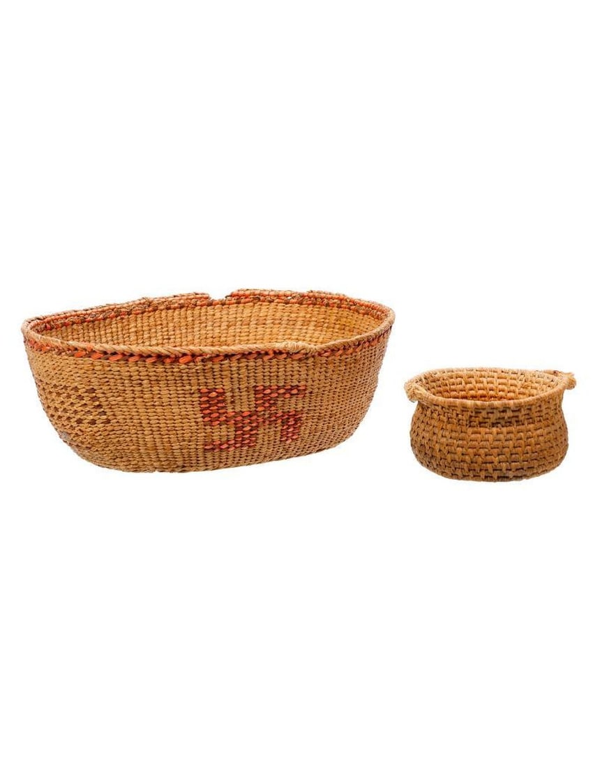 A Quinault Oval Basket, with another (1 of 3)