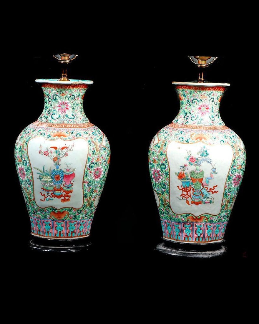 Pair of Chinese Vase Lamps (1 of 2)