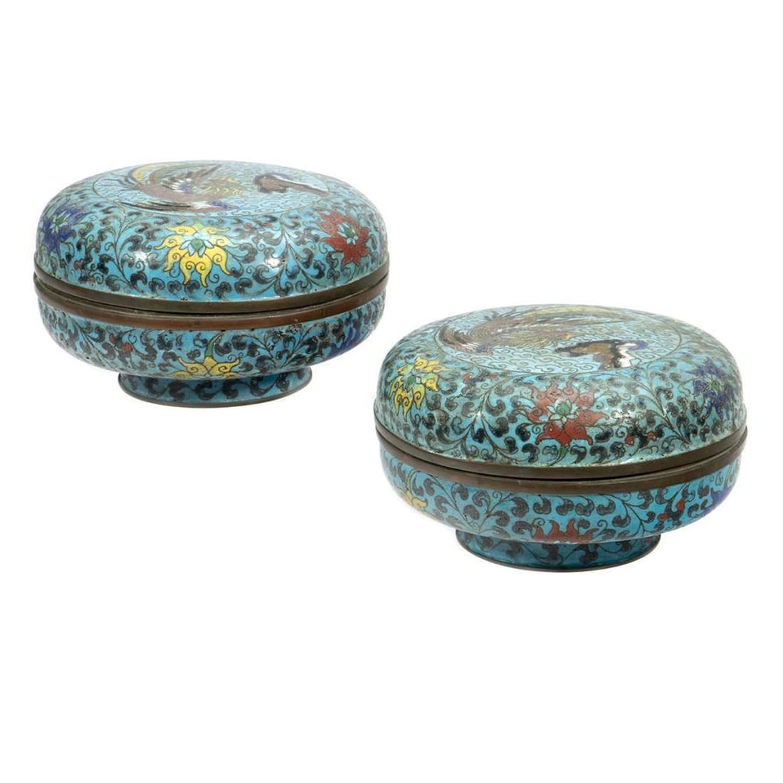 Pair of Chinese Cloisonne Boxes (1 of 2)
