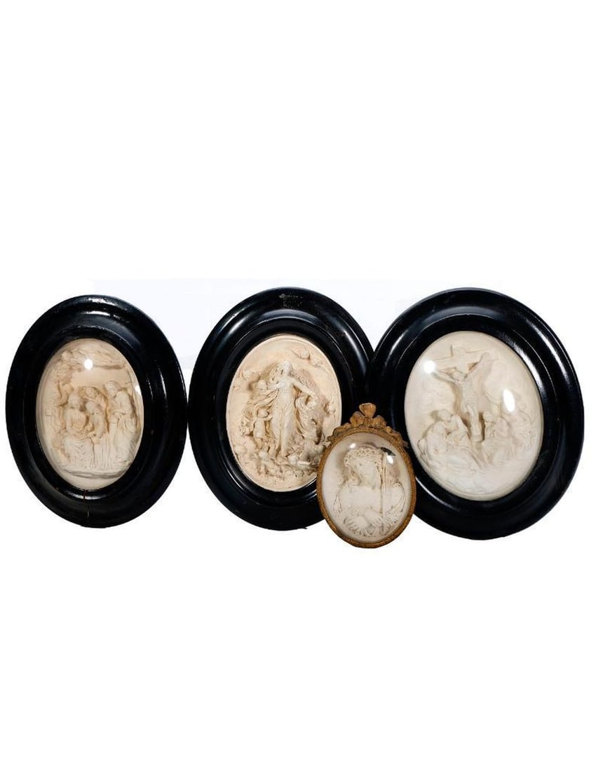 Group of Framed Devotional Reliefs (4) (1 of 1)