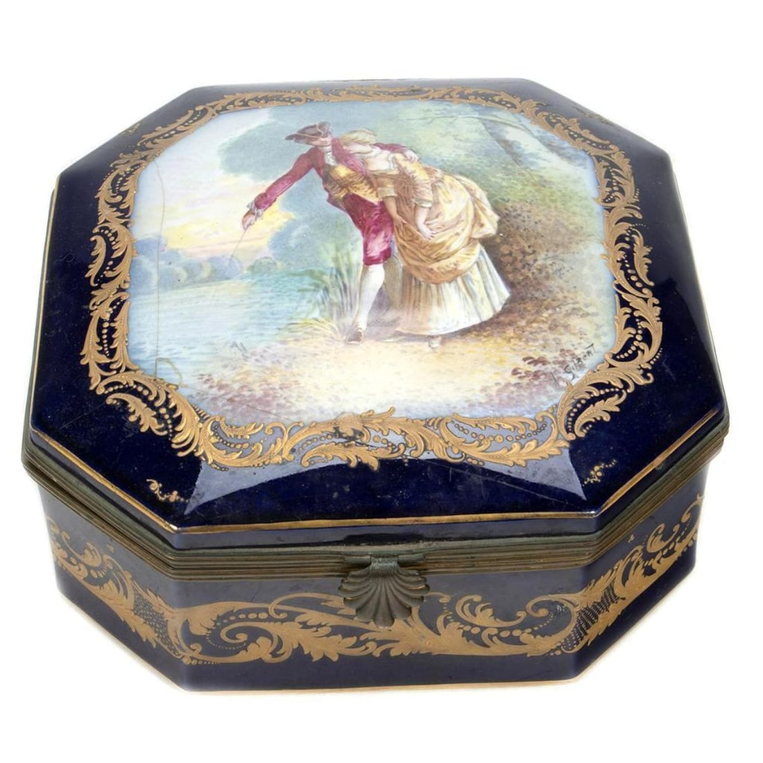 Large French Porcelain Lidded Box (1 of 5)