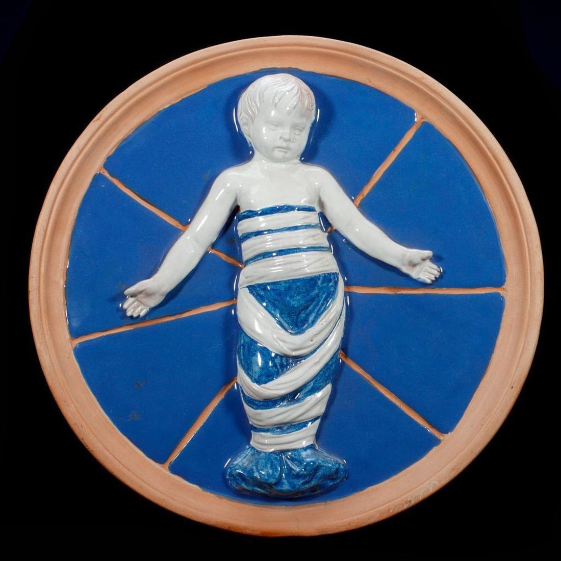 Della Robbia Style Terracotta Relief Plaque of Child (1 of 2)