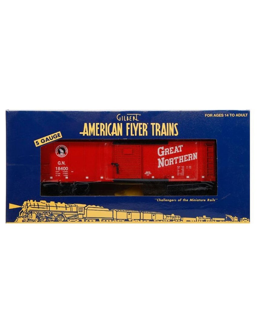 American Flyer S gauge Great Northern steam Railsounds box car: #48870 Great Northern steam Railsounds box car