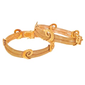 Two 14k gold matching bracelets