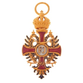 Austro-Hungarian Order of Franz Joseph gold and enamel medal