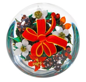 Rick Ayotte Winter Bouquet Paperweight, 1987