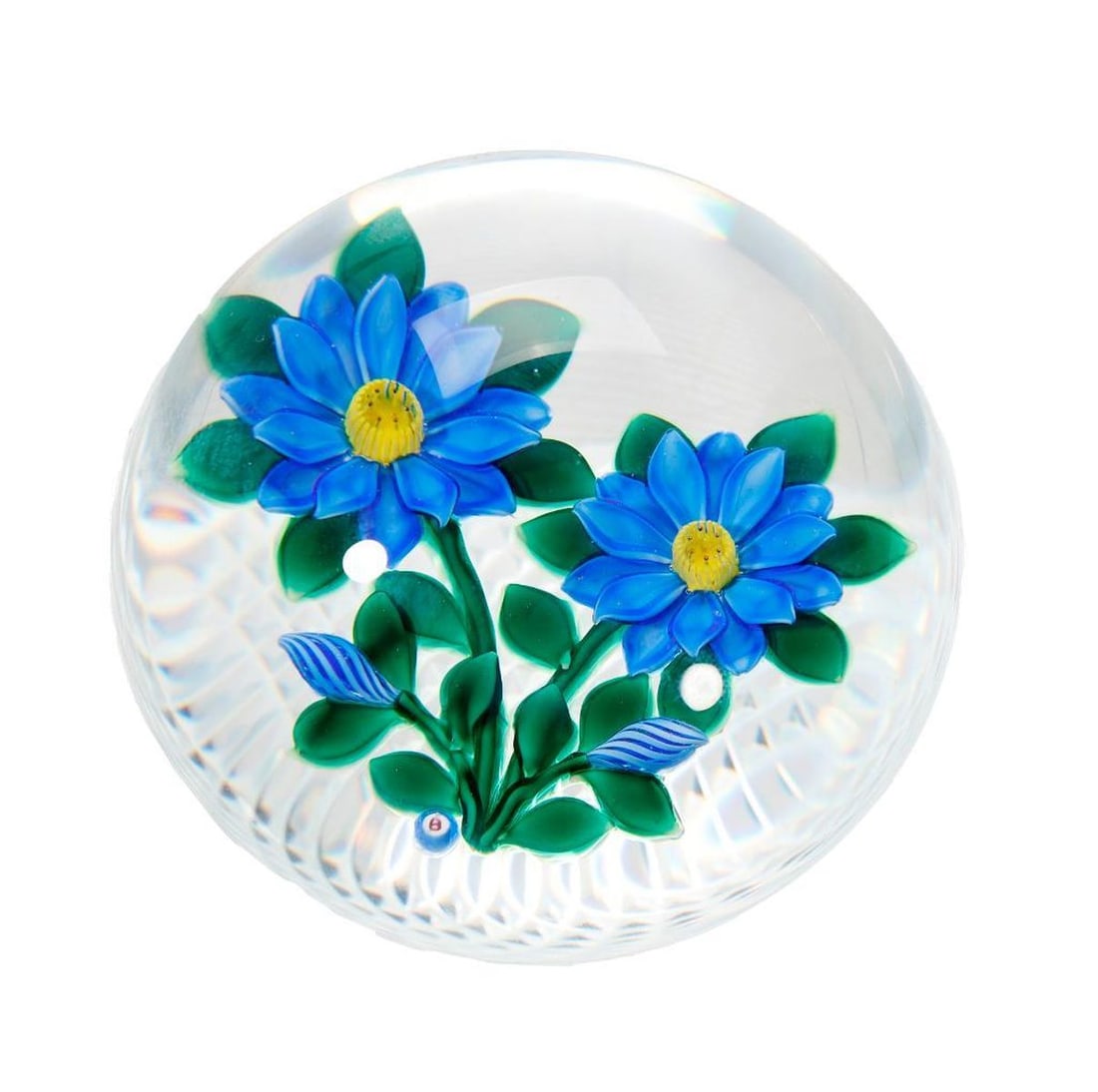 Bob Banford Blue Flowers Paperweight (1 of 1)