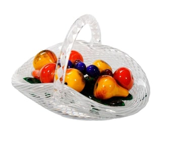Saint Louis, France Glass Fruit Basket, 1985