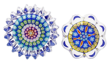 Two Perthshire Millefiori Mini Paperweights