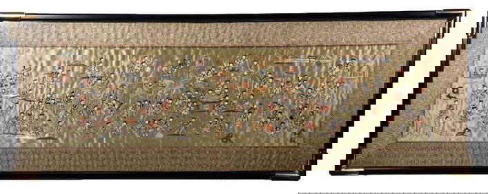 Chinese One Hundred Children Embroidered Panel (1 of 1)