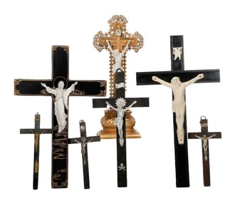Vintage European Wood Crucifixes (7)
