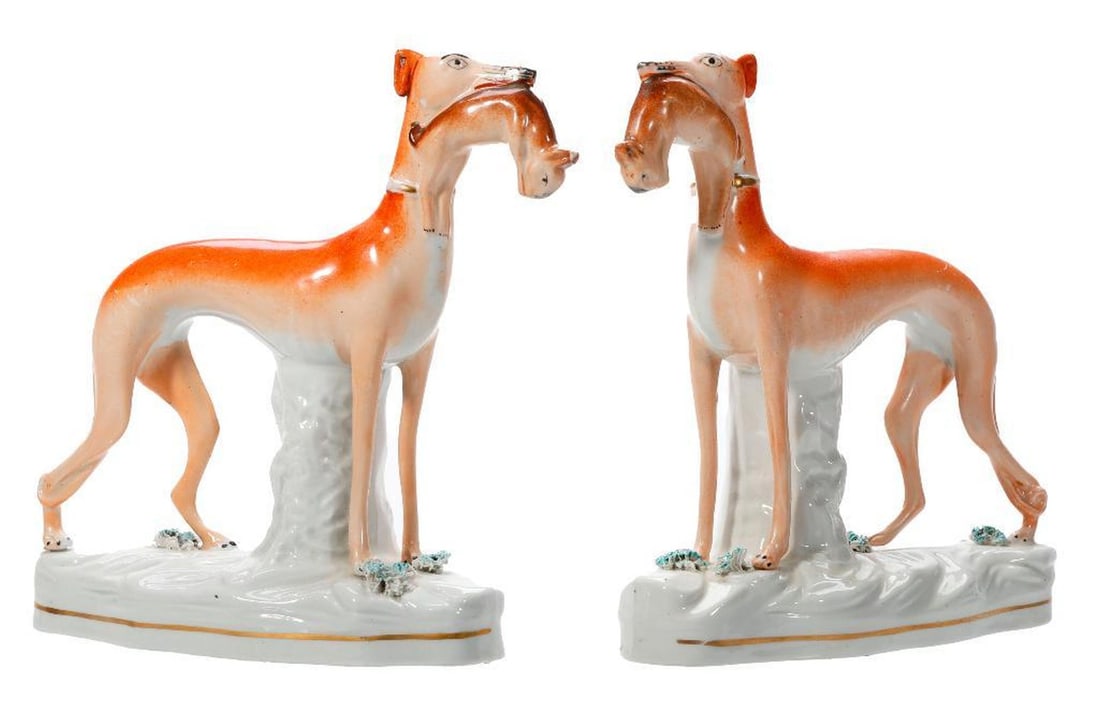 Pair of Staffordshire Whippet Dogs (1 of 2)