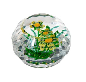 Debbie Tarsitano Yellow Flower Paperweight