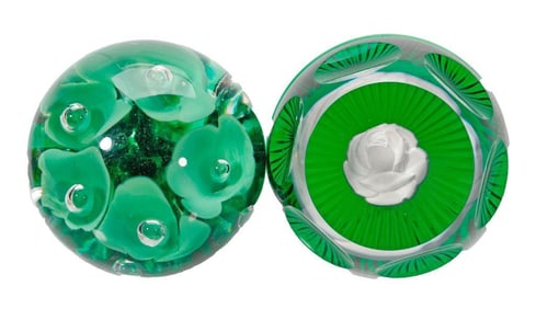 Maude & Bob St. Claire Paperweight, 1978, with another