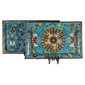 Two Chinese Cloisonne Trays, 18/19th Century