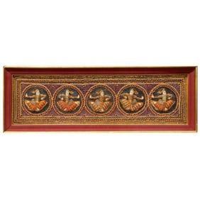A Framed Thai Embroidery Panel
