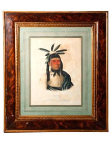 McKenney & Hall Lithograph: A Menominie Warrior. Property of Alton F. Irby III