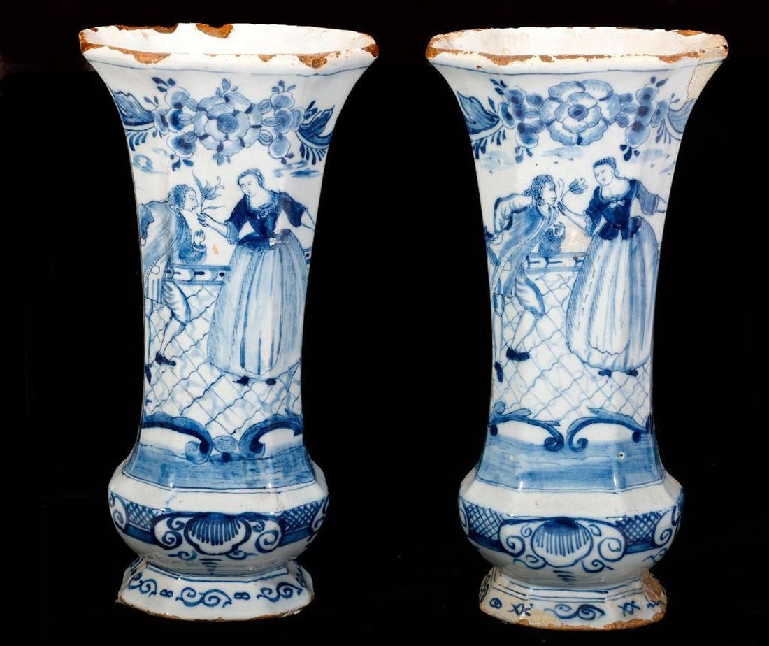Vtg Blue Delft's For Klm For Bols Village