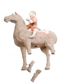 Han Dynasty Ceramic Horse and Rider. Property of Alton F. Irby III (1 of 2)
