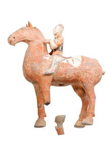 Han Dynasty Ceramic Horse and Rider. Property of Alton F. Irby III (1 of 1)