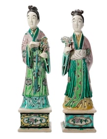 Pair of Chinese Export Porcelain Guanyins. Property of Alton F. Irby III
