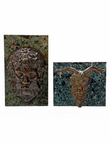 Bronze Green Man and Goat Paperweights. Property of Alton F. Irby III