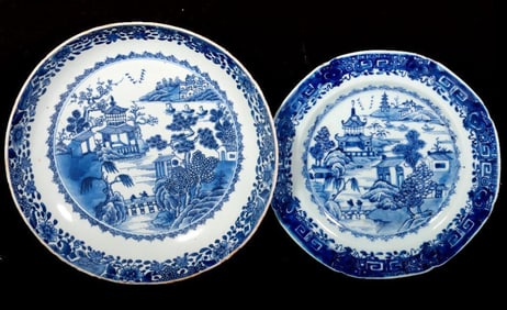 Two Chinese Export Blue and White Dishes. Property of Alton F. Irby III
