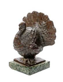 Small Bronze Turkey Sculpture. Property of Alton F. Irby III