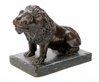 Small Bronze Lion Sculpture. Property of Alton F. Irby III