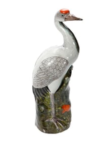Chinese Export Porcelain Crane Figure. Property of Alton F. Irby III