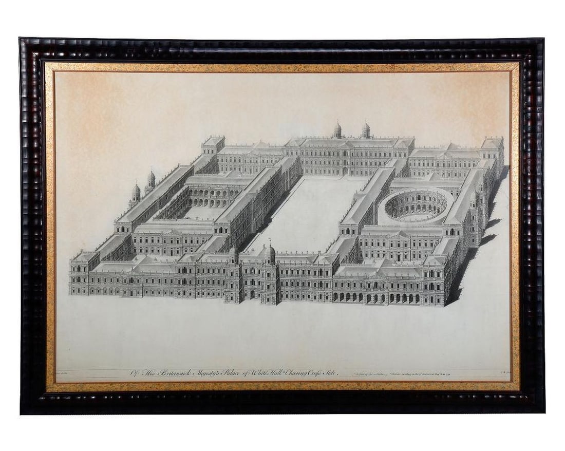 Palace of White Hall, Charing Cross Side, Engraving, 1749. Property of Alton F. Irby III (1 of 2)