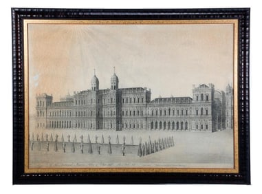Palace of White Hall, Park Side, Engraving, 1749. Property of Alton F. Irby III