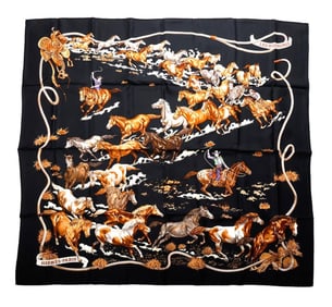 Hermes Silk Scarf, Les Mustangs