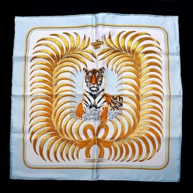 Hermes Small Silk Scarf, Tigre Royal