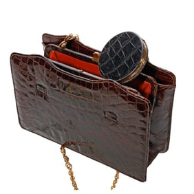 Vintage Alligator Shoulder Bag and Compact