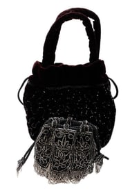 Inge Christopher Velvet Evening Purse, with another