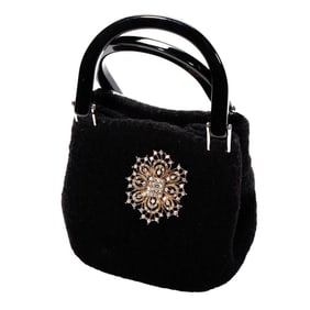 Sarah Oliver Black Evening Bag