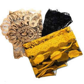 Silk Lace Scarf, and Assorted Vintage Lace