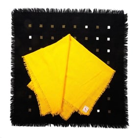 Scottish Cashmere Yellow Scarf, with another