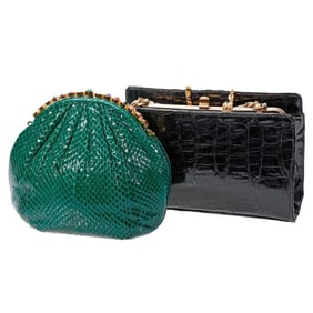 Two Vintage Faux Snake/Alligator Shoulder Bags
