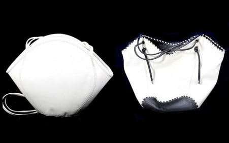 De Vecchi White Leather Purse, with others (4)